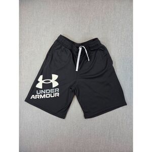 Under Armour Youth Large Athletic Shorts Black Logo Performance Basketball Gym